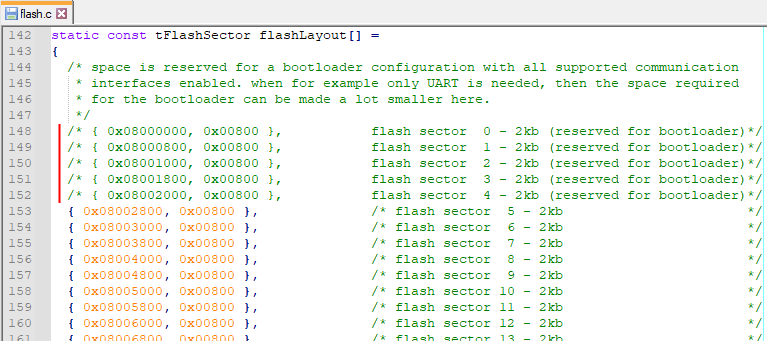 Screenshot of what the original flashLayout[] array looks like.